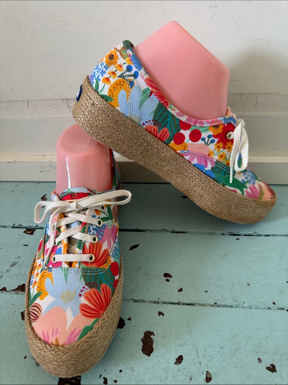 Keds x Rifle Paper Co. collab Size 7.5 The Platform Jute Sicily Floral